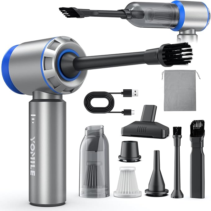 Mini Vacuum Cleaner, 2 in 1 25000PA Brushless Car